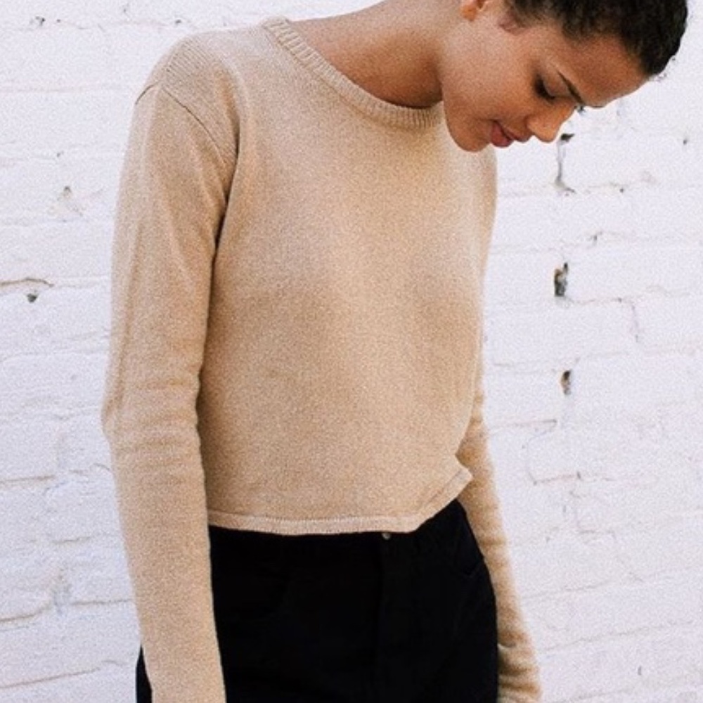 BRANDY MELVILLE TAN CROP SWEATER
